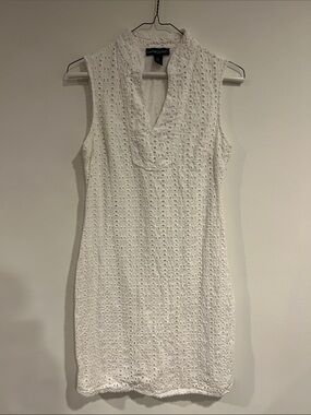 Cynthia Rowley White Sleeveless Eyelet Mini Dress - Bridal